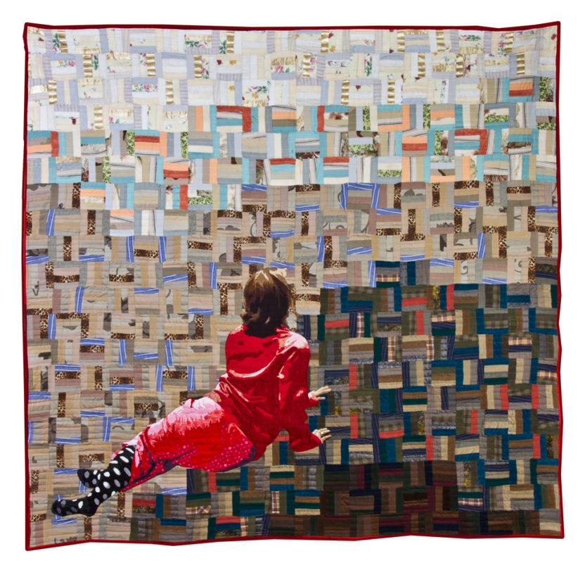 Luke Haynes, [The American Context #16] Christina’s World, 2012, used clothing, new fabric, cotton batting, and thread on fabric, 110 × 90 inches. Museum purchase with funds provided by 2015 Collectors' Circle, 2015.28. © Luke Haynes.