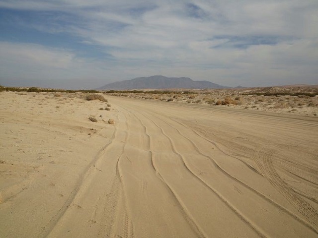 Tire drag tracks, near Calexico, California