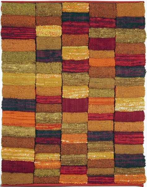 Suzanne Davis, Rhythmic Volumns, 1974, fiber tapestry, 96 x 72 inches. Gift of Dr. & Mrs. Asrael, 1991.18.72. © Suzanne Davis.