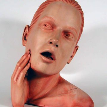 Bob Trotman, Skin Deep, 2000, carved and painted wood, 25 × 22 × 21 inches. Museum purchase with funds provided by Hedy Fischer, Randy Shull, Marc Grainer, and Sonia & Isaac Luski, 2002.18.32. © Bob Trotman