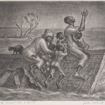 John Steuart Curry, Mississippi Noah, 1934, lithograph on paper, image: 10 ½ × 14 inches; sheet: 13 × 17 ¾ inches. Gift of Dr. Mary Frances Gardner, 2010.09.61. © Estate of John Steuart Curry