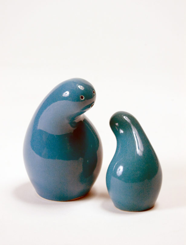 Glazed Earthenware Clay Salt and Pepper Shakers