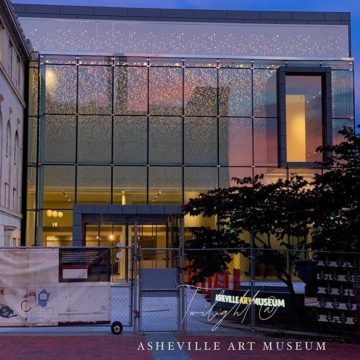 @dianestravelheart Love photographing the new addition to the Asheville Art Museum. The window reflections & building colors continually changes as the sky darkens! ??Patiently waiting to see more inside when the Asheville Art Museum opens later this summer??