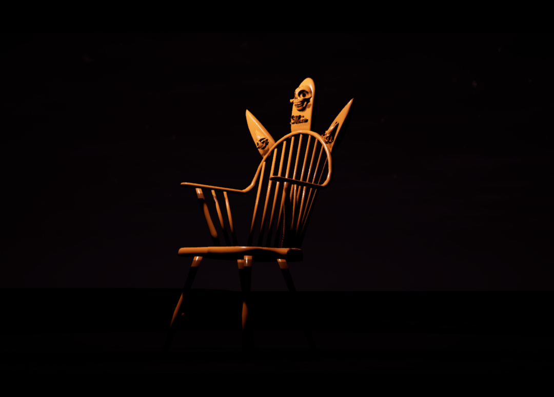 The chair from Edwin Salas Acosta's The Last Chair of the Forest and the Plastic Bottle, 2024